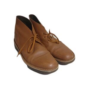 CLARKS BROWN LEATHER ANKLE MEN DRESS SHOES US SIZE 11 PREPPY MINIMALIST